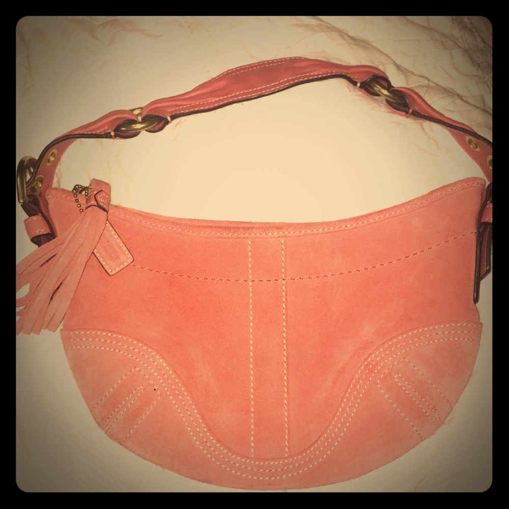 Suede & Leather Coach Hobo Bag